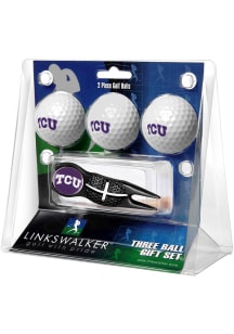 TCU Horned Frogs Ball and Black Crosshairs Divot Tool Golf Gift Set