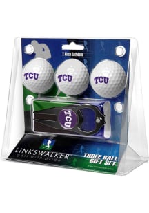 TCU Horned Frogs Ball and Black Hat Trick Divot Tool Golf Gift Set