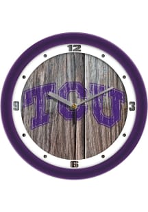 TCU Horned Frogs 11.5 Weathered Wood Wall Clock