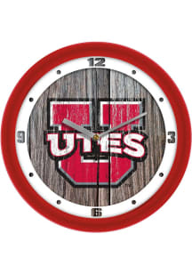 Utah Utes 11.5 Weathered Wood Wall Clock