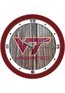 Virginia Tech Hokies 11.5 Weathered Wood Wall Clock