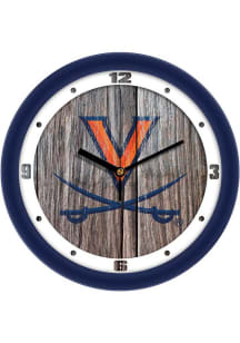 Virginia Cavaliers 11.5 Weathered Wood Wall Clock