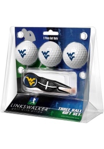 West Virginia Mountaineers Ball and Black Crosshairs Divot Tool Golf Gift Set
