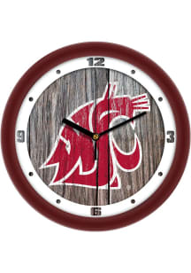 Washington State Cougars 11.5 Weathered Wood Wall Clock