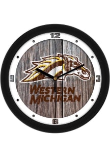 Western Michigan Broncos 11.5 Weathered Wood Wall Clock