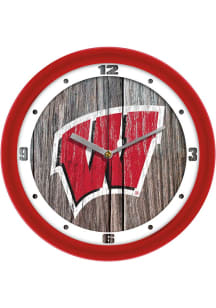 Wisconsin Badgers 11.5 Weathered Wood Wall Clock