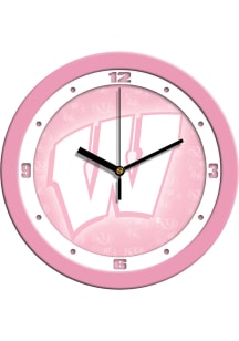 Wisconsin Badgers 11.5 Pink Wall Clock