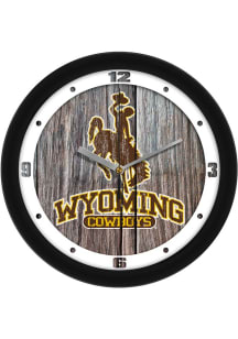 Wyoming Cowboys 11.5 Weathered Wood Wall Clock