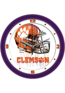 Clemson Tigers Drip Art Wall Clock