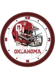 Oklahoma Sooners Drip Art Wall Clock