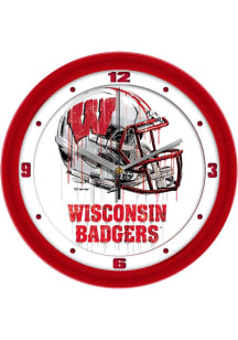 Wisconsin Badgers Drip Art Wall Clock