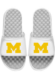 Primary Logo Michigan Wolverines Mens Slides - White