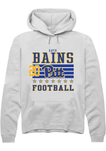 Kavir Bains Rally Mens White Pitt Panthers NIL Striped Player Hood