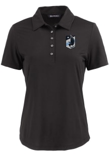 Cutter and Buck Minnesota United FC Womens Black Coastline Eco Short Sleeve Polo Shirt