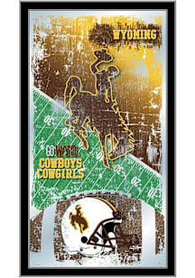 Wyoming Cowboys Football Hanging Back Bar Mirror