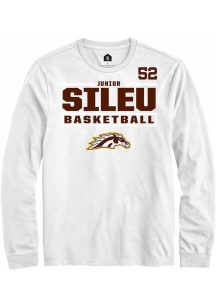 Junior Sileu Mens White Western Michigan Broncos NIL Stacked Box Long Sleeve Player T Shirt