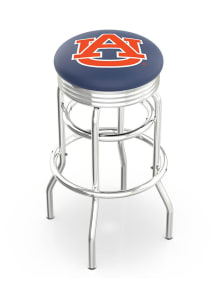 Auburn Tigers Double-Ring Swivel Chrome Pub Stool - Black