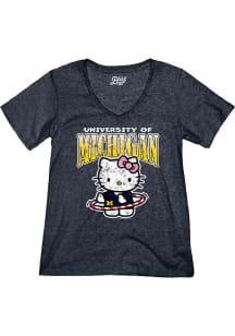 Michigan Wolverines Hello Hoops Short Sleeve T-Shirt - Navy Blue
