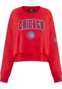 Pro Standard Chicago Cubs Mens Red Classic Long Sleeve Fashion Sweatshirt