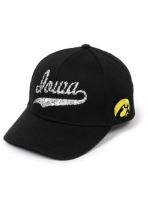 Bling Ponyback Iowa Hawkeyes Womens Adjustable Hat - Black