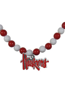 Fan Bead Nebraska Cornhuskers Womens Necklace - Red