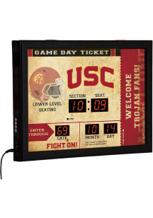 Black USC Trojans Scoreboard Wall Clock