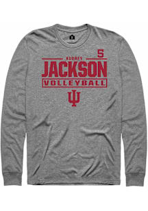 Audrey Jackson Indiana Hoosiers Graphite NIL Stacked Box Long Sleeve Player T Shirt