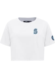 Pro Standard Seattle Mariners Womens White Classic Short Sleeve T-Shirt