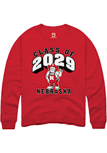 Summit Sportswear Nebraska Cornhuskers Mens Red Class of 2029 Long Sleeve Crew Sweatshirt