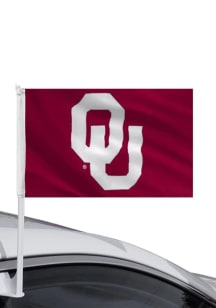 Oklahoma Sooners 11x16 Crimson Silk Screen Car Flag - Crimson