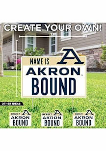 Akron Zips Personalized School Bound Yard Sign - White