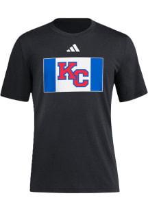 Adidas Kansas Jayhawks Black Blend KC Flag Short Sleeve Fashion T Shirt