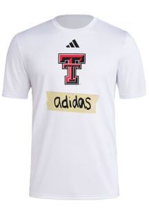 Adidas Texas Tech Red Raiders White Pregame Tape Short Sleeve T Shirt