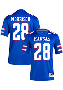 Sevion Morrison  Adidas Kansas Jayhawks Blue Replica Name And Number Football Jersey