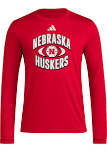 Adidas Nebraska Cornhuskers   Long Sleeve T Shirt