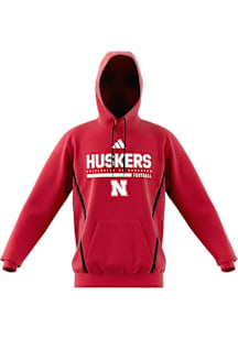 Adidas Nebraska Cornhuskers Mens   Long Sleeve Hoodie