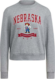Adidas Nebraska Cornhuskers Womens  Vintage Banner Crew Sweatshirt
