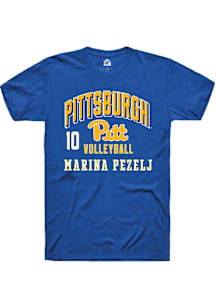 Marina Pezelj Rally Mens Blue Pitt Panthers NIL Arch Logo Player T Shirt