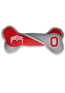 Red Ohio State Buckeyes Tug Bone Pet Toy