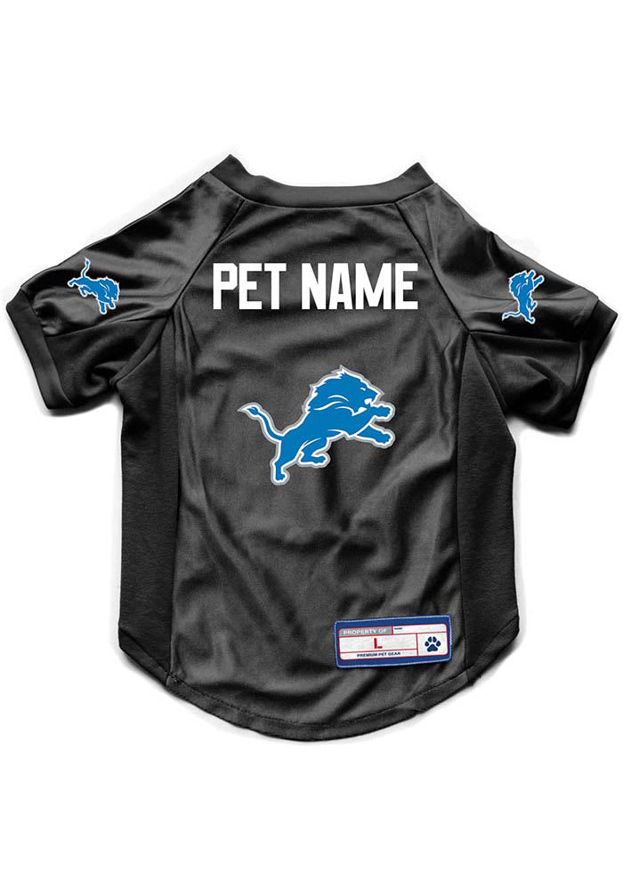 Detroit Lions Personalized Stretch Pet Jersey BLACK