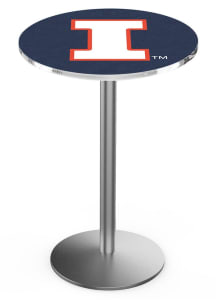 Illinois Fighting Illini Stainless Round Base Pub Table