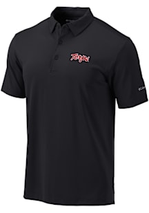 Mens Maryland Terrapins Black Columbia Terps Drive Short Sleeve Polo Shirt