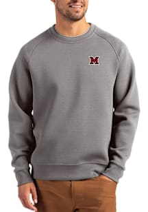 Cutter and Buck Miami RedHawks Mens Graphite Roam Long Sleeve Crew Sweatshirt