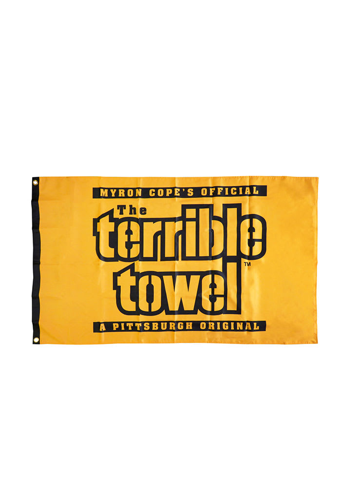 Pittsburgh Steelers Terrible Towel Gold Silk Screen Grommet Flag