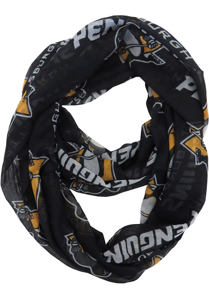 Pittsburgh Penguins BLACK Sheer Infinity Womens Scarf - 10420534