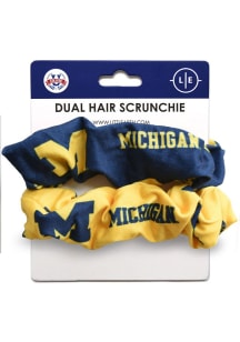 Dual Hair Twist Michigan Wolverines Womens Hair Scrunchie - Blue
