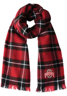 Plaid Blanket Ohio State Buckeyes Womens Scarf - Red