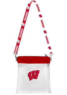 Wisconsin Badgers Red Pattern Strap Clear Bag