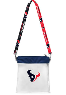 Houston Texans Navy Blue Pattern Strap Clear Bag