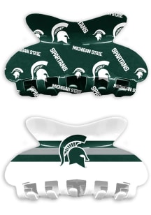 Claw Set of 2 Michigan State Spartans Womens Hair Scrunchie - Green